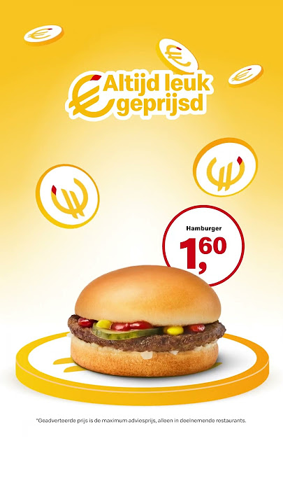 Hamburger voor euro 1,50